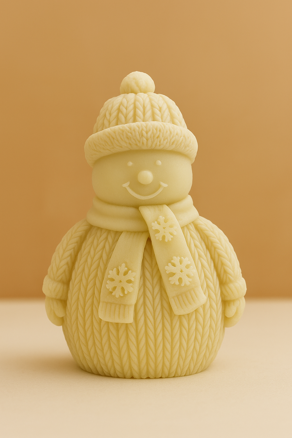 Schneemann Kerze mit Schal